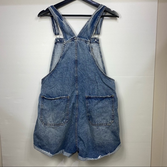 COTTON ON Blue Wash Demin Overalls Shorts Size 10 - Picture 5 of 13